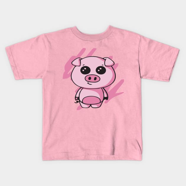 Squiggles - Baby Piglet Kids T-Shirt by madmonkey